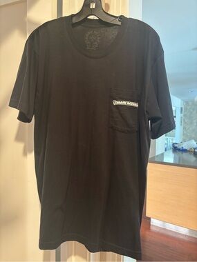Authentic New Without Tags Chrome Hearts Cotton Black Pocket Tee with logo